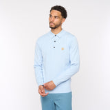 V54GK08 Mens Francesco Long Sleeve Plain Knitted Polo Gabicci Vintage - AZURE