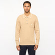V55GM24 Mens Ned Long Sleeve Archive Knitted Three Button Polo Gabicci Vintage - NUTMEG