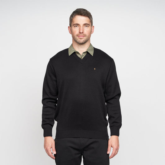 G00K01 Mens Vee Neck Sweater Gabicci Classic  - BLACK