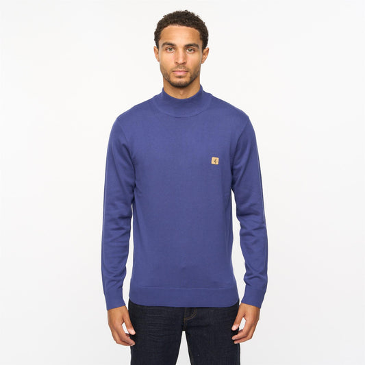 V55GK10 Mens Duke Long Sleeve Plain Knitted Turtle Neck Gabicci Vintage - ATLANTIC