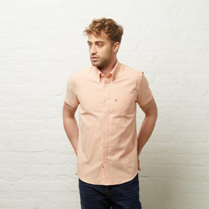 V54GW01 Mens Perez Short Sleeve Oxford Shirt Gabicci Vintage - PEACH