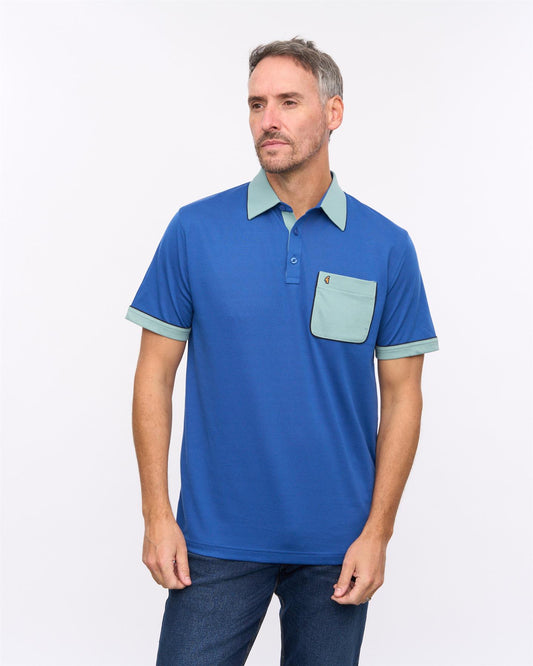 G57X18 Mens Short Sleeve Jersey Polo Gabicci Heritage - SAPPHIRE