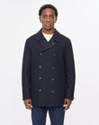 V57GJ17 Mens Herring Reefer Coat Gabicci Vintage - NAVY