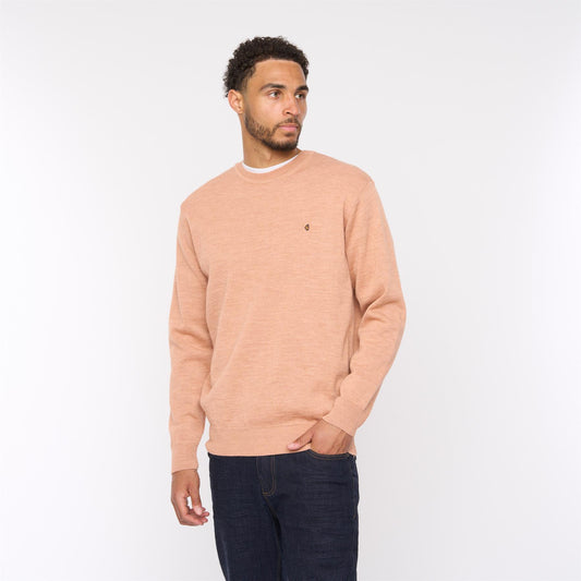 G54K04 Mens Plain Crew Kneck Knit Gabicci Classic - PEACH