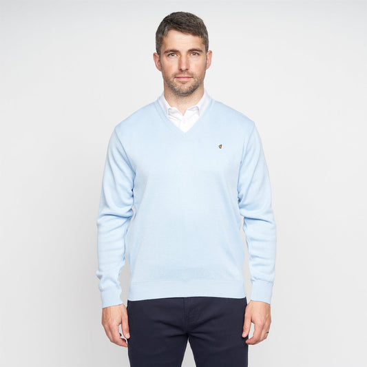 G00K01 Mens Vee Neck Sweater Gabicci Classic  - SKY