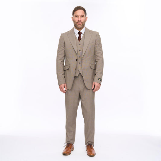 T56GA04 Mens 3pc Suit Gabicci Classic - BROWN