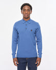 V57GK08 Mens Francesco Long Sleeve Plain Knit Polo Gabicci Vintage - AIRFORCE