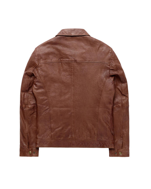 AGABJ02 Leather Harrington Jacket DESERT
