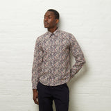 V54GW10 Mens Sanchez Long Sleeve Pattern Shirt Gabicci Vintage - NAVY