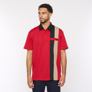 G51X07 Mens Short Sleeve Jersey Polo Shirt Gabicci Classic - RED