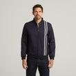 G54Q01 Mens Side Strip Zip Thru Jacket Gabicci Classic - NAVY
