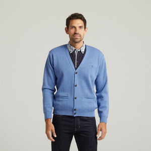 G54K03 Mens Plain Vee Kneck Slipover Gabicci Classic - SAPPHIRE
