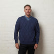 G56M04 Mens Pattern Front Knit V-Neck Gabicci Classic - DELFT