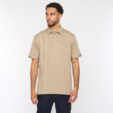 G52X16 Mens Short Sleeve Plated Jersey Polo Shirt Gabicci Classic - STONE
