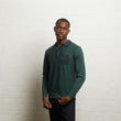 V55GM11 Mens Hamley Long Sleeve Knitted Three Button Polo Gabicci Vintage - IVY