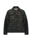 AGABJ04 Leather Dean Western Jacket BLACK