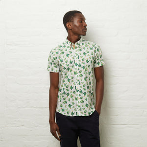 V54GW07 Mens Garcia Short Sleeve Pattern Shirt Gabicci Vintage - MEADOW