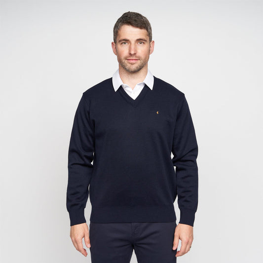 G00K01 Mens Vee Neck Sweater Gabicci Classic  - NAVY
