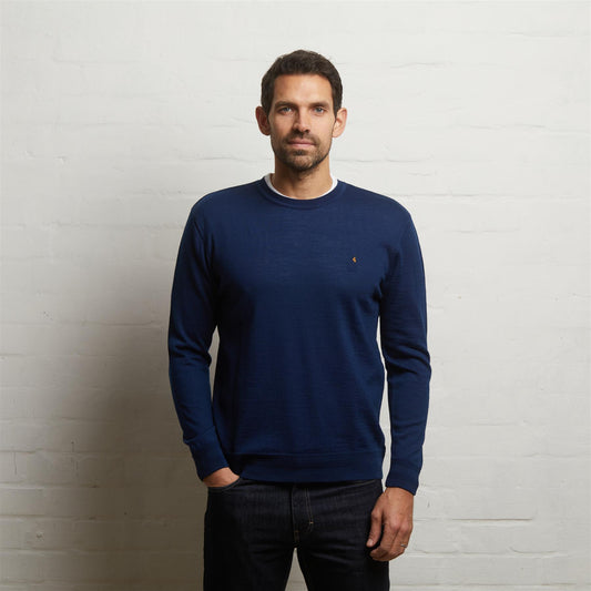 G55K22 Merino Crew Neck Sweater Gabicci Classic NAVY