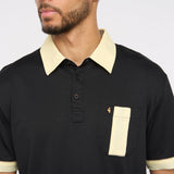 G52X15 Mens Short Sleeve Plated Jersey Polo Shirt Gabicci Classic - BLACK
