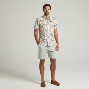 G54W12 Mens Short Sleeve Printed  Shirt Gabicci Classic - CREAM