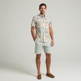 G54W12 Mens Short Sleeve Printed  Shirt Gabicci Classic - CREAM