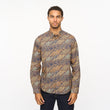 V55GW11 Mens Oliver Long Sleeve Printed Woven Shirt Gabicci Vintage - NAVY