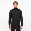 V55GK09 Mens Ricardo Long Sleeve Plain Knitted Roll Neck Gabicci Vintage - BLACK