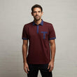 G53X10 Mens Short Sleeve Plated Jersey Polo Shirt Gabicci Classic - BERRY