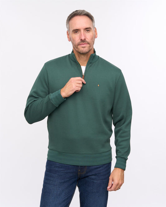 G57D01 Mens Quarter Zip Sweat Gabicci Heritage - IVY