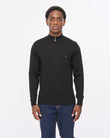 V57GK15 Mens Naxton Long Sleeve Plain Knit Zip Neck Gabicci Vintage - BLACK