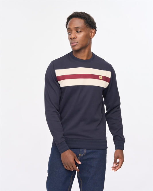 V57GD02 Mens Penton Sweat Crew Top Gabicci Vintage - NAVY