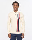 V57GM03 Mens Soda Long Sleeve Knit Polo Gabicci Vintage - CREAM