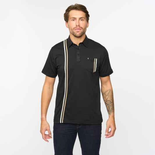 G55X05 Short Sleeve Jersey Shirt Gabicci Classic BLACK
