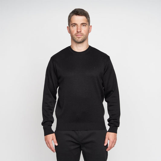 G00K04 Mens Crew Neck Sweater Gabicci Classic - BLACK