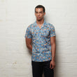 V56GW08 Mens Camper Short Sleeve Cuban Collar Print Shirt Gabicci Vintage - SURF