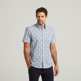 G54W10 Mens Short Sleeve Printed  Shirt Gabicci Classic - AZURE