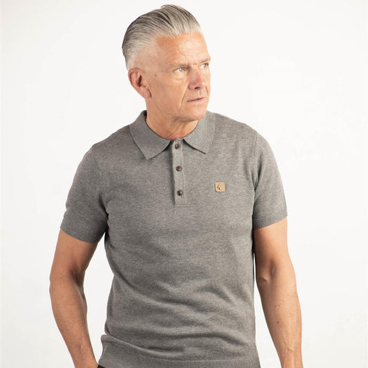 V00GK04 Mens Jackson Knitted Polo Gabicci Vintage - GREY