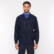 G54M01 Mens Plain Vee Kneck Pattern Front Knit Gabicci Classic - NAVY