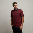 G53X09 Mens Short Sleeve Oxford Jersey Polo Shirt Gabicci Classic - CHERRY