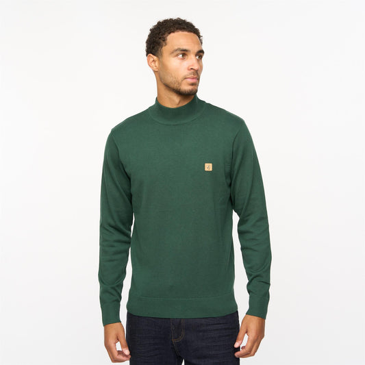 V55GK10 Mens Duke Long Sleeve Plain Knitted Turtle Neck Gabicci Vintage - IVY