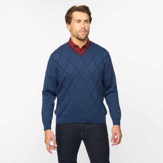 G55M04 Fancy Vee Neck Sweater Gabicci Classic ATLANTIC