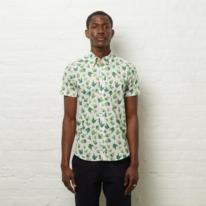 V54GW07 Mens Garcia Short Sleeve Pattern Shirt Gabicci Vintage - MEADOW