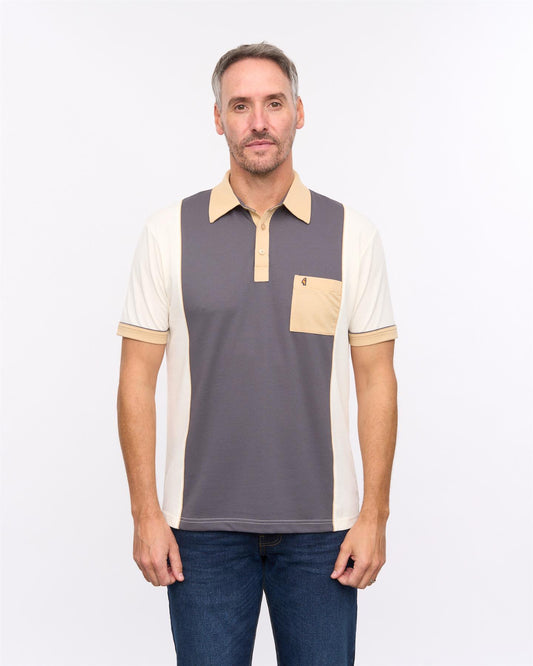 G57X02 Mens Short Sleeve Jersey Polo Gabicci Heritage - CREAM