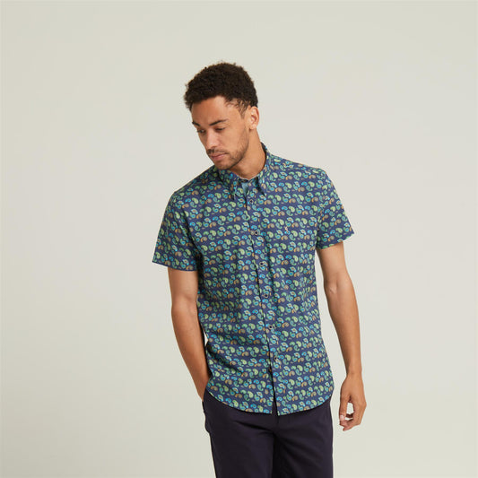 V52GW03 Mens Tedd Woven Print Shirt Gabicci Vintage - INSIGNIA