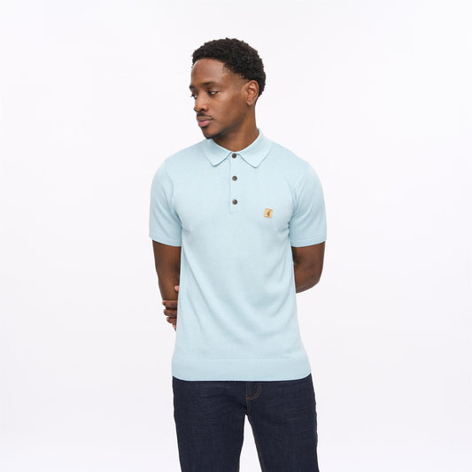 V56GK04 Mens Jackson Short Sleeve Plain Knit Polo Gabicci Vintage - MINT