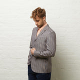V54GJ04 Mens Henley Boating Striped Blazer Gabicci Vintage - NAVY