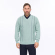 G56M01 Mens Pattern Front Knit V-Neck Gabicci Classic - MINT