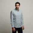 G53W09 Mens Long Sleeve Printed Woven Shirt Gabicci Classic - STORM