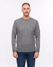G57K22 Mens Plain Merino Knit Crew Neck Sweater Gabicci Heritage - CHARCOAL